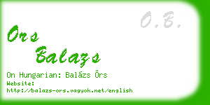 ors balazs business card