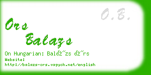 ors balazs business card